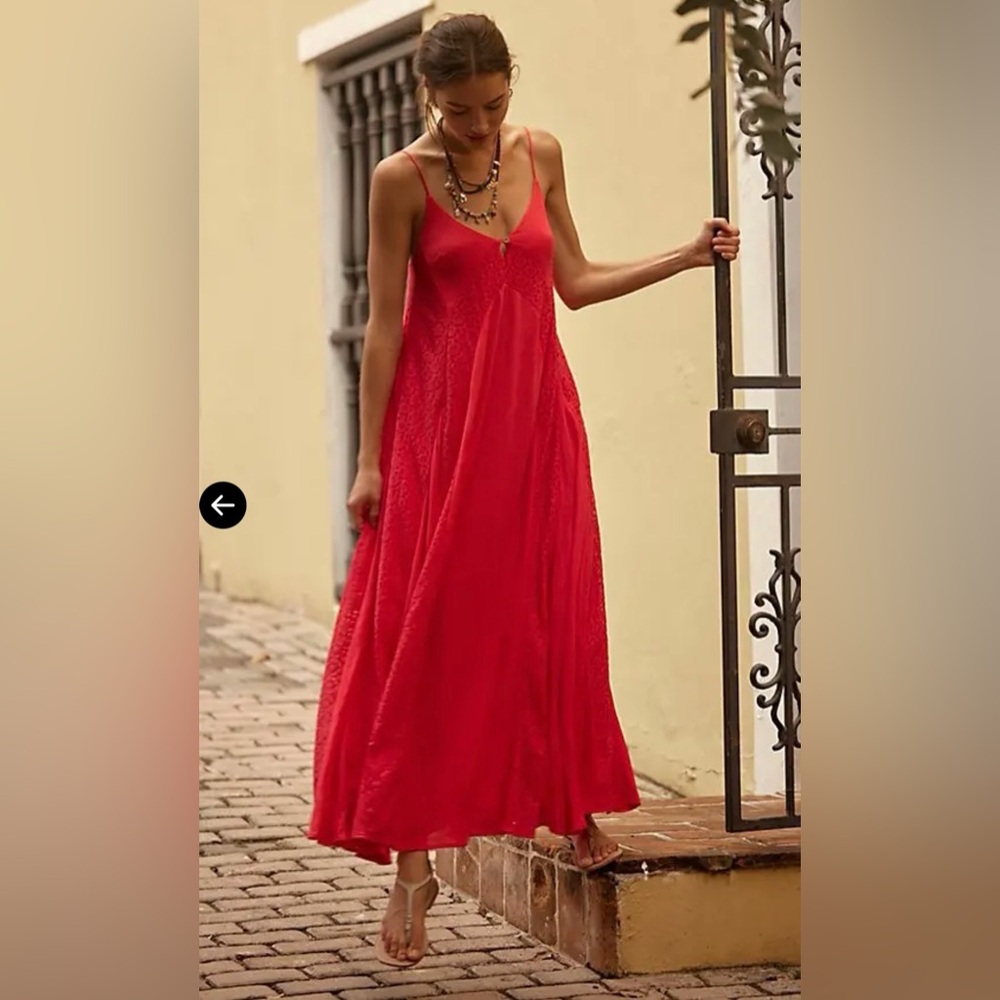 NWOT XS Free People Trail of Flowers Maxi dress